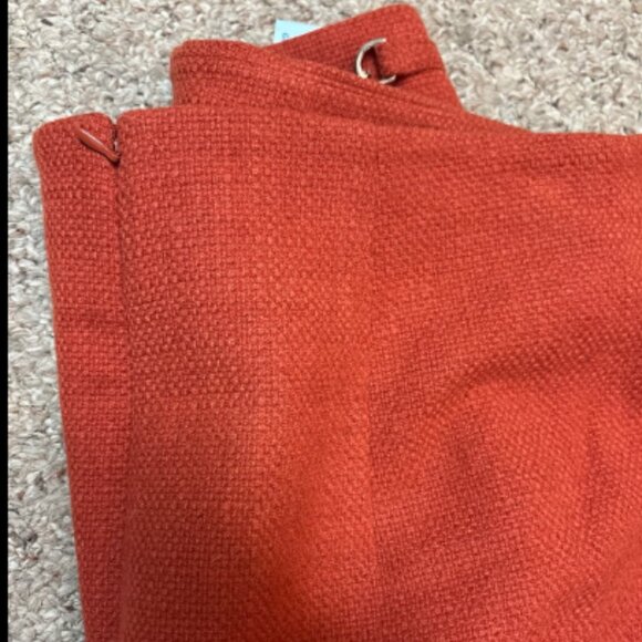 ANN TAYLOR PENCIL SKIRT BASKETWEAVE CHAIN LINK SLIT SKIRT FRESH CLAY RUST ORANGE - Picture 9 of 9